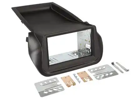 11111Doppel DIN Radioblende kompatibel mit Fiat Citroen Peugeot Fiorino Qubo Nemo Bipper 2-DIN-Set schwarz ab Bj. 02/2008