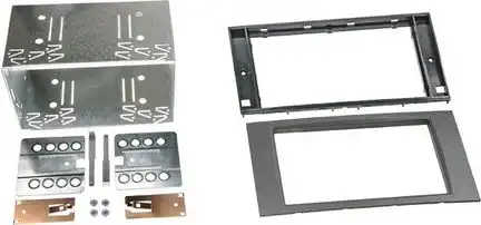 11111Doppel DIN Radioblende kompatibel mit Ford Fiesta Focus Fusion Galaxy Kuga S-Max Transit 2-DIN-Set anthrazit