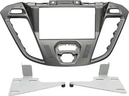 ACV Radioblende kompatibel mit Ford Transit Custom Tourneo Custom (FCC) (FAC) 2-DIN matt silber ab Bj. 11/2012