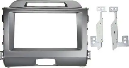 11111Radioblende kompatibel mit Kia Sportage III (SL) 2-DIN-Set alpine-grau / silber ab Bj. 08/2010
