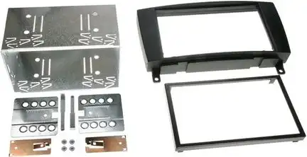 11111Doppel DIN Radioblende kompatibel mit Mercedes CLK (C209) (A209) 2-DIN-Set schwarz ab Bj. 04/2004
