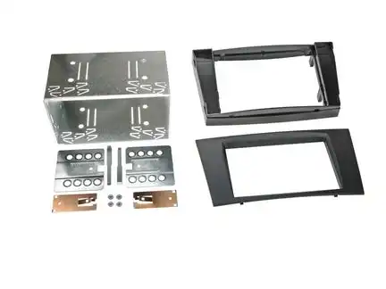 11111Doppel DIN Radioblende kompatibel mit Mercedes E-Klasse CLS 2-DIN-Set schwarz bis Bj. 2009