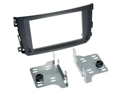11111Doppel DIN Radioblende kompatibel mit Smart ForTwo (BR451) (A451) 2-DIN schwarz Facelift ab Bj. 09/2010