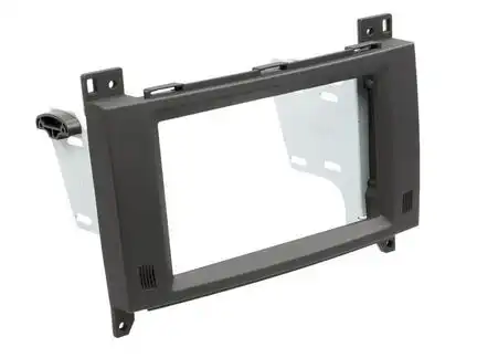 Doppel DIN Radioblende kompatibel mit Mercedes A-Klasse B-Klasse Vito (W169) (C169) (T245) (W447) 2-DIN schwarz / rubber touch
