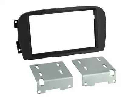 11111Doppel DIN Radioblende kompatibel mit Mercedes SL R230 schwarz vor MOPF