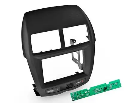 ACV Radioblende kompatibel mit Mitsubishi Peugeot Citroen ASX PVR Outlander 4008 C-Crosser Aircross 2-DIN schwarz