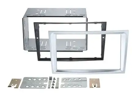 11111Doppel DIN Radioblende kompatibel mit Opel Astra Corsa 2-DIN Pro-Kit matt-chrom