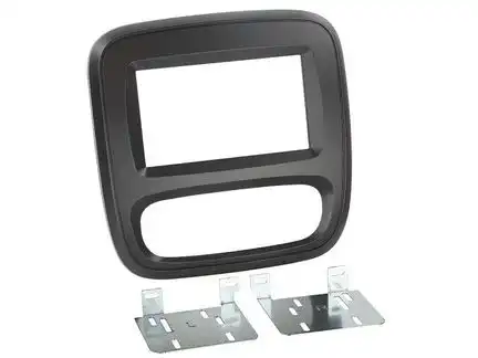 11111Doppel DIN Radioblende kompatibel mit Renault Fiat Nissan Opel Trafic Talento NV300 Vivaro manuelle Klimasteuerung schwarz