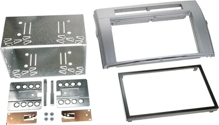 ACV Radioblende kompatibel mit Toyota Corolla Verso (ZER) (ZZE) (R1) 2-DIN-Set silber Bj. 04/2004 - 03/2009