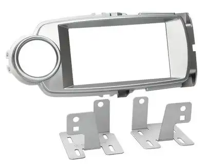 ACV Radioblende kompatibel mit Toyota Yaris (XP13) 2-DIN silber Bj. 10/2011 - 07/2014