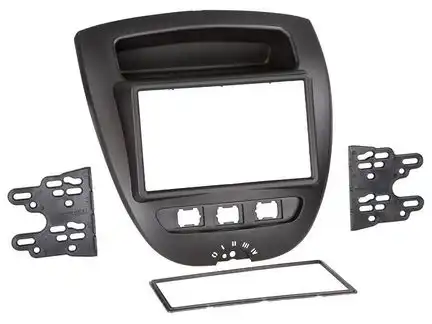 11111Radioblende kompatibel mit Citroen Toyota Peugeot C1 Aygo 107 2-DIN schwarz Bj.2005-2014