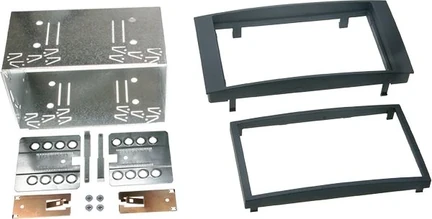 ACV Radioblende kompatibel mit VW Touareg T5 Caravelle Multivan Transporter (7L) 2-DIN-Set schwarz