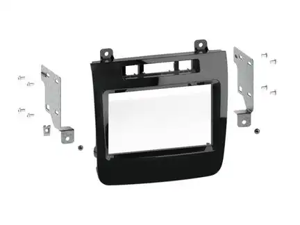 Radioblende kompatibel mit VW Touareg II (7P) (7PH) 2-DIN Piano Lack schwarz Bj. 04/2010 - 10/2014