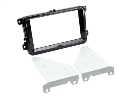 ACV Radioblende kompatibel mit Seat Alhambra Leon Toledo (1P) (1PN) (7N) (KG) 2-DIN-Set Piano Lack schwarz