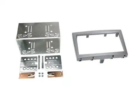 11111Radioblende kompatibel mit Porsche 911 Boxter Cayman 987 997 2-DIN-Set silber