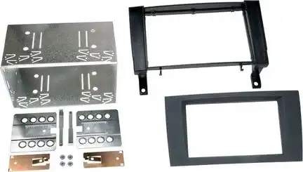 ACV Radioblende kompatibel mit Mercedes SLK R171 2-DIN-Set rubbertouch schwarz Bj. 03/2004 - 03/2011