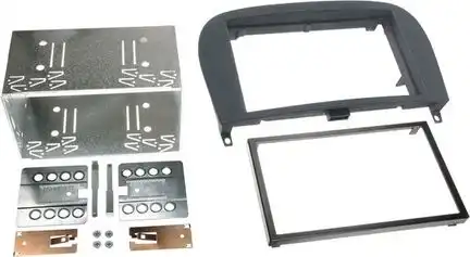 Radioblende kompatibel mit Mercedes SL-Klasse R230 2-DIN-Set rubbertouch schwarz Bj. 10/2001 - 11/2011