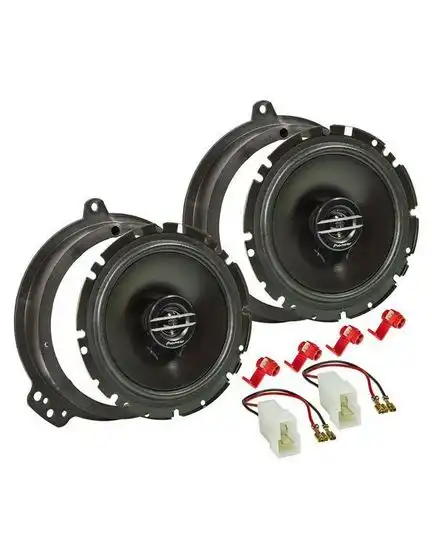 11111Lautsprecher Einbau Set kompatibel mit Audi A3 A4 8P 8PA B7 165mm 2-Wege Koaxial System Pioneer TS-G1720f