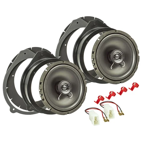 11111Lautsprecher Einbau Set kompatibel mit Audi A3 A4 A8 8P B6 B7 165mm 2-Wege Koaxial System Pioneer TS-G1720f