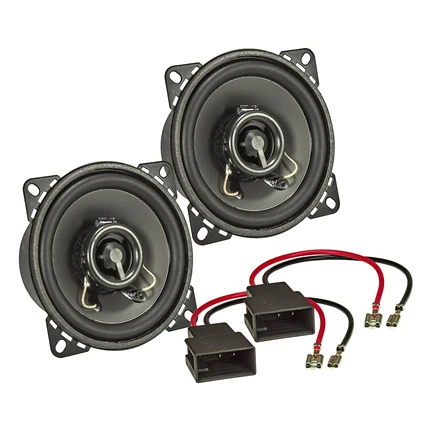 TA10.0-Pro Lautsprecher Einbau-Set kompatibel mit Citroen C1 Peugeot 107 Toyota Aygo Armaturenbrett 100mm Koaxial System