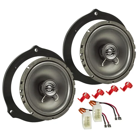 Lautsprecher Einbau Set kompatibel mit Ford Focus C-Max S-Max Mondeo Kuga 165mm 2-Wege Koaxial System Pioneer TS-G1720f