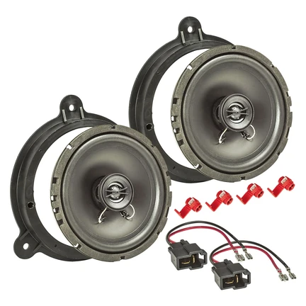 TA16.5-PRO Lautsprecher Einbau Set kompatibel mit Nissan Micra Note NV200 Primera Qashqai Almera Juke X-Trail Pulsar 350Z Navara Pathtfinder Maxima 165mm 2-Wege Koaxial System