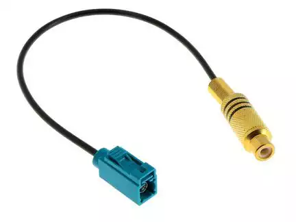 11111Rückfahrkamera Adapter Nachrüstkamera kompatibel mit Ford Fiat Mercedes Porsche und weitere Fahrzeuge mit Fakra Kameraeingang adaptiert von Fakra (f) auf Cinch (f)