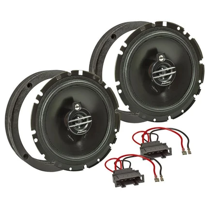 tomzz Audio MDF Lautsprecher Einbau Set kompatibel mit VW Golf Beetle Bora Passat Scirocco Multivan Polo T5 Tiguan IV VI 165mm 3-Wege Koaxial System Pioneer TS-G1730f