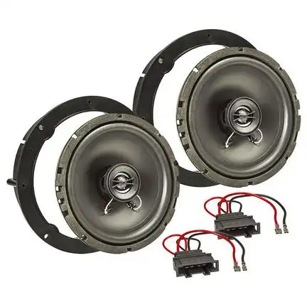 Lautsprecher Einbau Set kompatibel mit VW Golf Scirocco T5 New Beetle Polo Passat Up Amarok Jetta Lupo Eos 165mm 2-Wege Koaxial System TA16.5-PRO