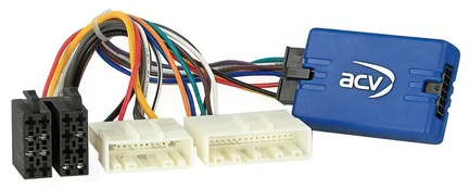 ACV Lenkradfernbedienungsadapter kompatibel mit Renault Dacia Nissan Smart mit 20 Pin / 32 Pin Nissan Stecker adaptiert auf JVC