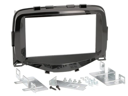 CHP Radioblende kompatibel mit Toyota Citroen Peugeot Aygo C1 108 2-DIN Piano Lack schwarz ab Bj. 2014