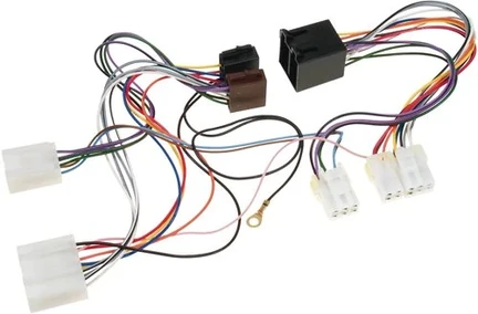 ACV T-Kabel ISO kompatibel mit Nissan Ford Almera Maxima Micra Pathfinder Patrol Primera Serena Sunny Terrano Pulsar 100NX 200SX 300SZ Maverick Bj.1983-11/2000 zur Einspeisung von Freisprecheinrichtung ISO Verstärker usw.