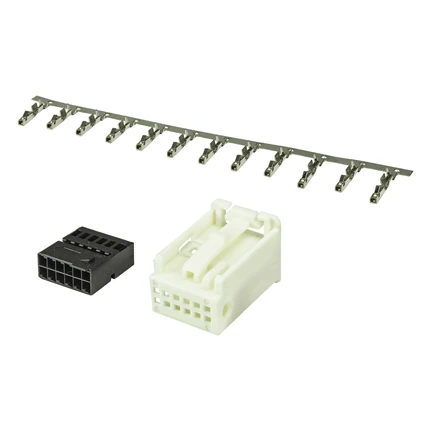 Quadlock Most Stecker Buchse Einsatz weiß 12-polig incl. 12 MQS Kontake Kammer B