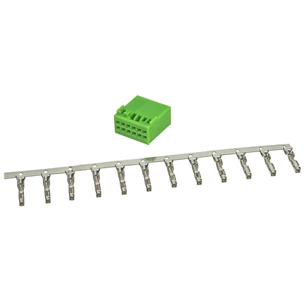 Power Quadlock Stecker grün 12 poliges Montage Set incl. Kontakte kompatibel mit VW Gruppe ab 2011