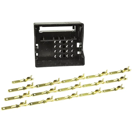 Quadlock Buchse Gehäuse Montage Set inclusive 16 Kontakte für Autoradiokabel