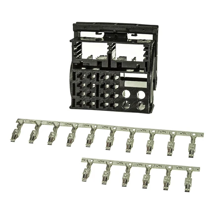 Quadlock Stecker Montageset inklusive 16 Kontakte für Autoradiokabel