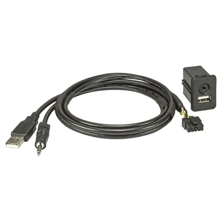 USB+AUX Replacement Austausch Adapter kompatibel mit Opel Fahrzeuge mit 3.5mm Stecker USB