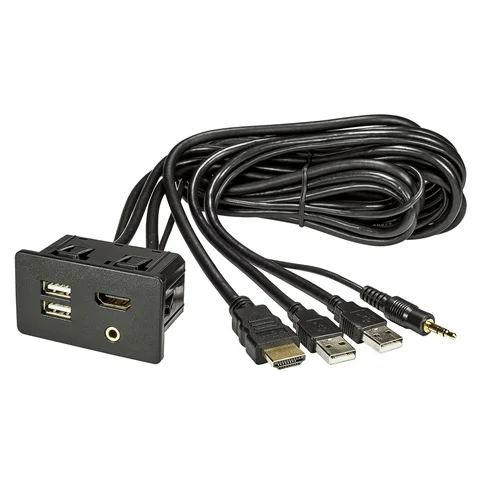 11111tomzz Audio USB HDMI Klinke Einbaubuchse Steckdose 1.8m Kabel Verlängerung adaptiert auf 2 x USB / HDMI / Klinke (m)