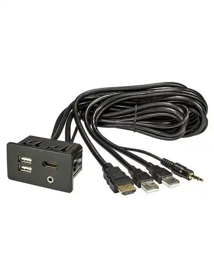 11111USB HDMI Klinke Einbaubuchse Steckdose 1.8m Kabel Verlängerung adaptiert auf 2 x USB / HDMI / Klinke (m)