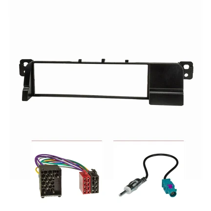 Radioblende Set kompatibel mit BMW 3er E46 ISO Adapterkabel alter Rundpin Anschluss Antennenadapter Fakra DIN