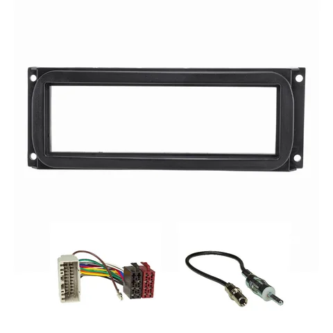 11111Radioblende Set kompatibel mit Chrysler Jeep Neon PT Cruiser Wrangler Grand Cherokee mit Radioadapter ISO Antennenadapter DIN