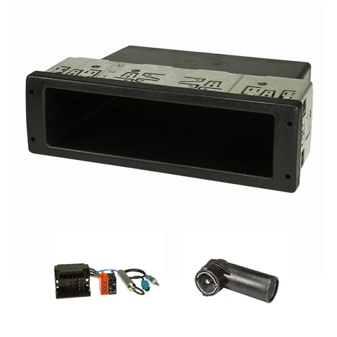 Radioblende Set kompatibel mit Citroen Peugeot C2 C3 207 307 Profi-Version extrem stabil mit Quadlockadapter ISO Fakra Antennenadapter Phantomeinspeisung DIN ISO