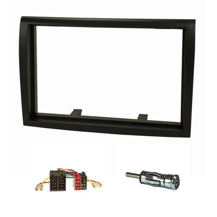 Doppel DIN Radioblende Set kompatibel mit Citroen Jumper Relay schwarz mit Radioadapter ISO Antennenadapter ISO DIN
