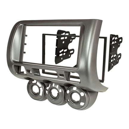 tomzz Audio Doppel DIN Radioblende kompatibel mit Honda Jazz Fit (GD) 2 DIN anthrazit mit manueller Klima