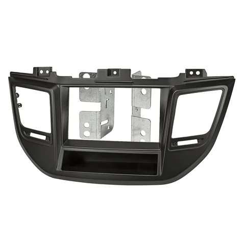 11111Doppel DIN Radioblende HQ kompatibel mit Hyundai Tucson schwarz ab Bj.2015 mit Ablagefach