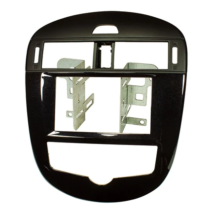 tomzz Audio Doppel DIN Radioblende kompatibel mit Nissan Pulsar mit autom. Klimaanlage matt schwarz / Piano Lack ab Bj. 2014