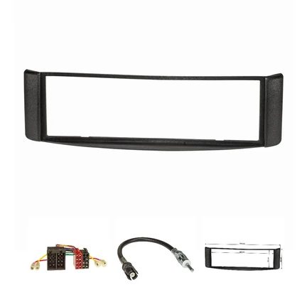 Radioblende Set kompatibel mit Smart fortwo (450) schwarz Bj.1998-2007 mit Radioadapter ISO Raku2 Antennenadapter DIN