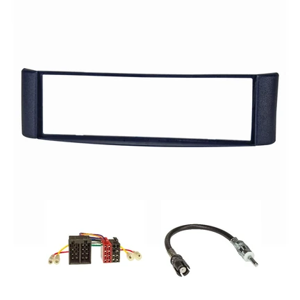 Radioblende Set kompatibel mit Smart fortwo (450) blau Bj.1998-2007 mit Radioadapter ISO Raku2 Antennenadapter DIN
