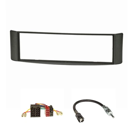 Radioblende Set kompatibel mit Smart fortwo (450) dunkelgrau Bj.1998-2007 mit Radioadapter ISO Raku2 Antennenadapter DIN