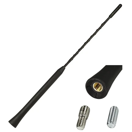 Autoradio Kurzstab Ersatzstab Dach Antennenstab Ersatzstrahler kurz 28cm M5 M6 Anti Noise kompatibel mit Audi Opel Seat Skoda VW u.a. schwarz
